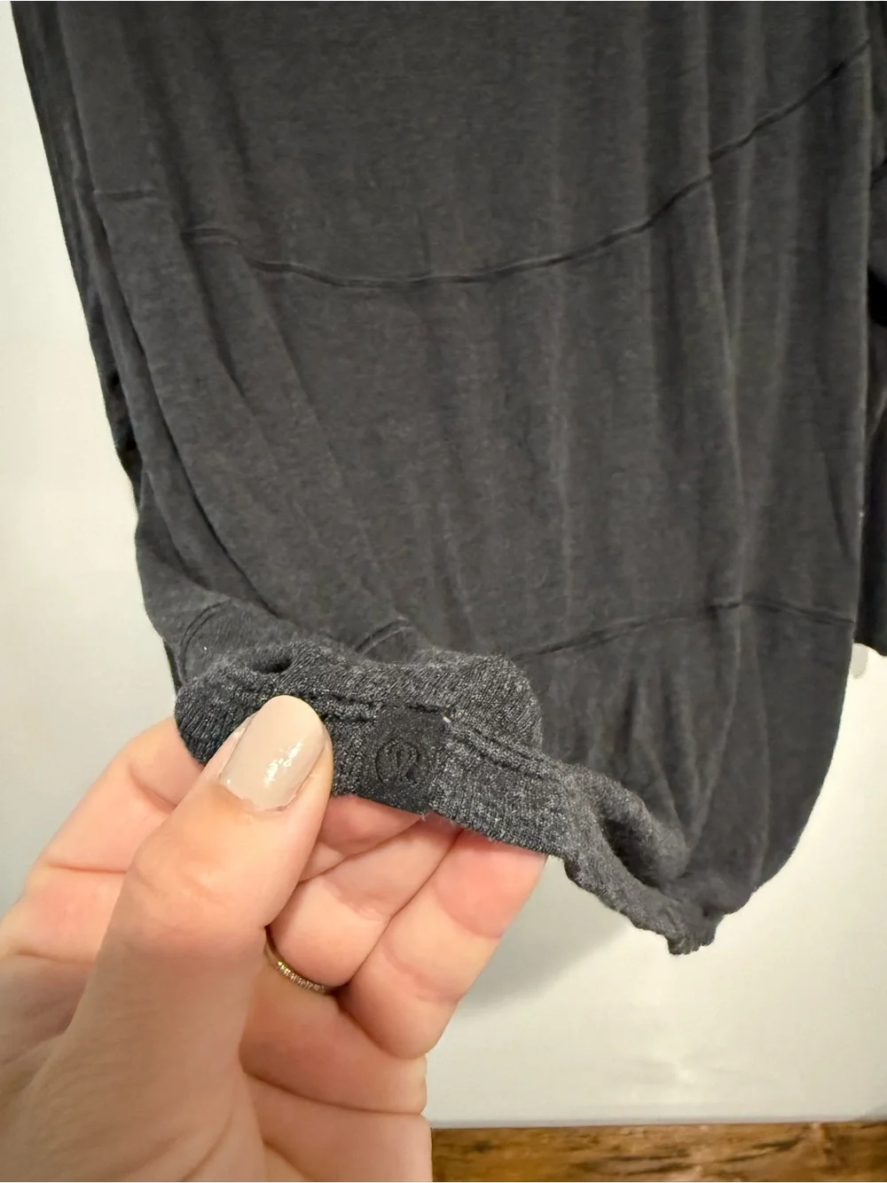 Lululemon Back in Action Ribbed Long Sleeve Shirt Heathered Black